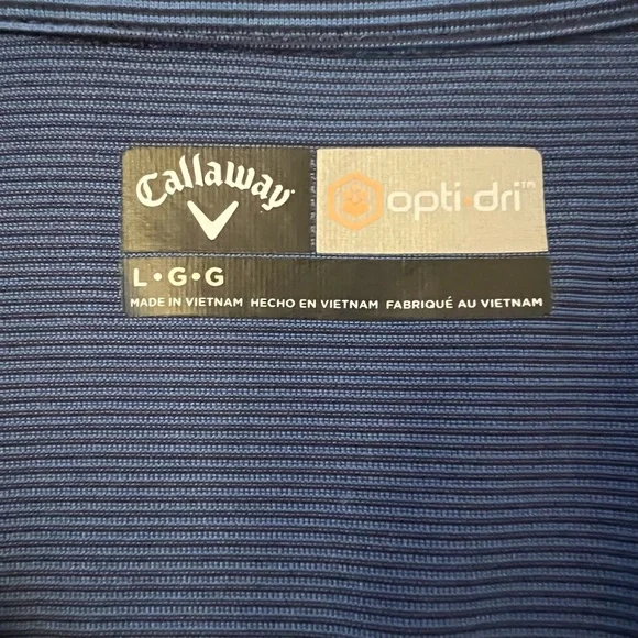 Callaway Opti-Dri Blue Black Striped Short Sleeve Polo B2/29 - Picture 5 of 9